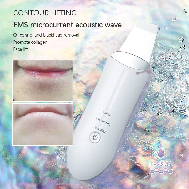 Professzionális arc pórustisztító bőrradír Sonic Face Ionic Peeling Beauty Machine Ultrahangos bőr spatula