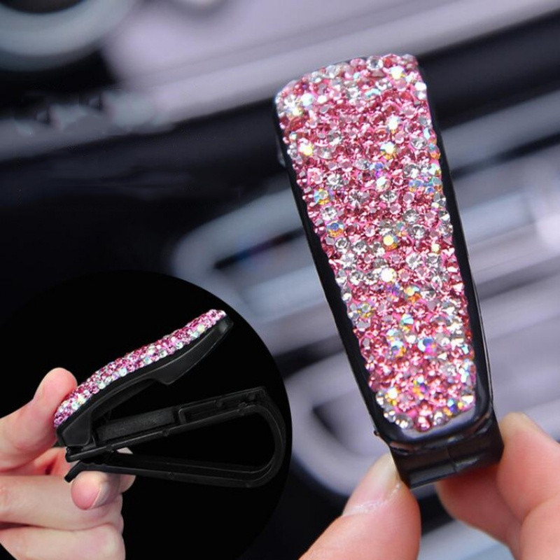 Hot Rhinestone Diamond autós napellenző szemüvegek napszemüvegek mappa Jegy nyugta kártya klip tárolótartozékok