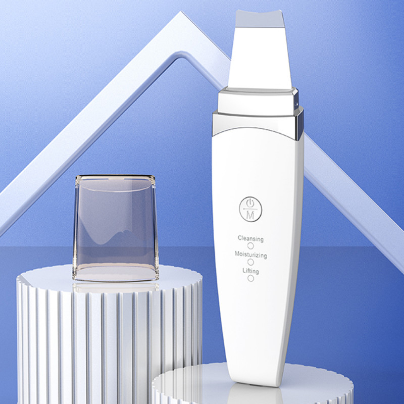 Ultrahangos bőrradír Vibrációs arc spatula peeling lapát Ion akne mitesszer eltávolító tiszta kavitációs arcmasszírozó