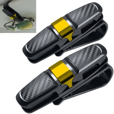 2db autós napellenző napszemüveg csíptető autós szemüveg tartó hordozható jegykártya bilincs ABS szemüveg tok autós kiegészítők