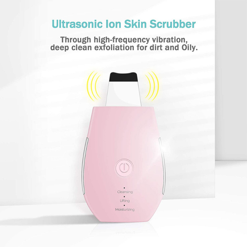 Arcápolás Ultra Sonic Skin Scrubber Super Ion Beauty Device Skin Spatula EMS Face Lifting bőrradír