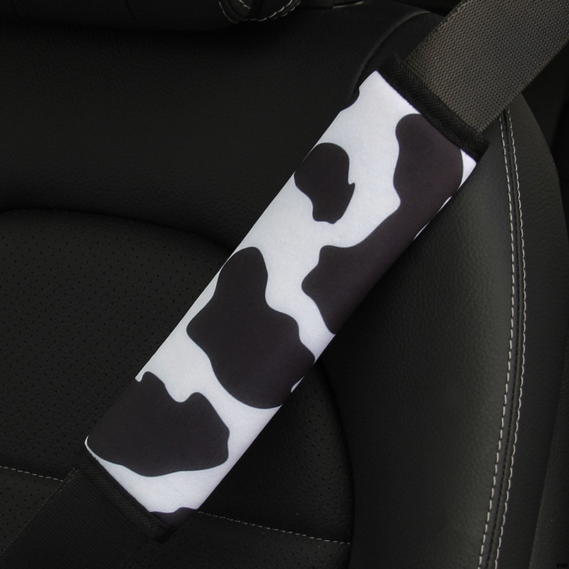 Cool biztonsági öv huzat Leopard Cow Print személyre szabott koponya punk búvárszövet Kényelmes biztonsági öv dekoráció vállpánt autó autó