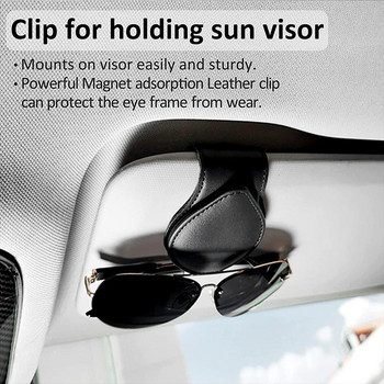 Πλαίσιο PU Δερμάτινο γυαλιά ηλίου αυτοκινήτου Πολυλειτουργικό Universal γυαλιά αυτοκινήτου Κλιπ αποθήκευσης με θήκη κάρτας Creative Car Accessor