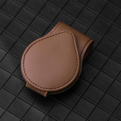 Πλαίσιο PU Δερμάτινο γυαλιά ηλίου αυτοκινήτου Πολυλειτουργικό Universal γυαλιά αυτοκινήτου Κλιπ αποθήκευσης με θήκη κάρτας Creative Car Accessor