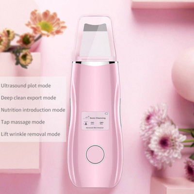 Ultrahangos bőrradír Arctisztító Bőrápoló Scrubber Arctisztító Lapát Spatula Peeling Mitesszer eltávolító Lift Masszázs