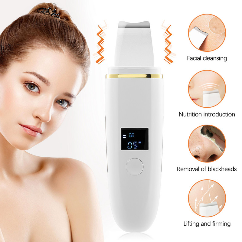 EMS Ultrahangos Bőrradír Arc Peeling Mitesszer eltávolító Mély arctisztító pórustisztító spatula Ultrahangos arctisztító bőrápoló