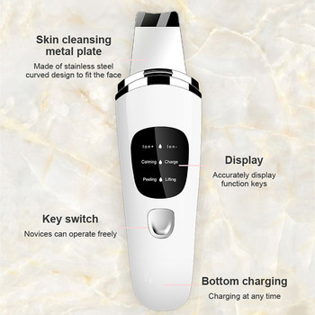 Ултразвуков почистващ препарат за лице Skin Scrubber Care Deep Facial Pore Cleaner Лопата за пилинг на мъртва кожа Машина за повдигане на лицето LCD Beauty