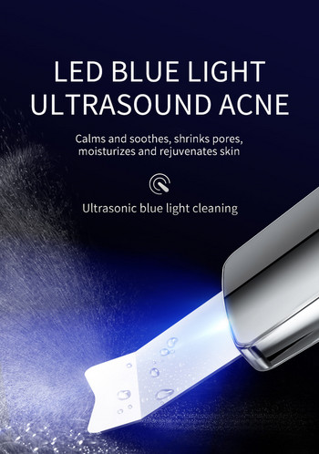 Υπερηχητικό Skin Scrubber 4 ταχυτήτων Λειτουργία κραδασμών Micro-Current Led Color Light Remover Blackhead Cleaning Beauty Instrument