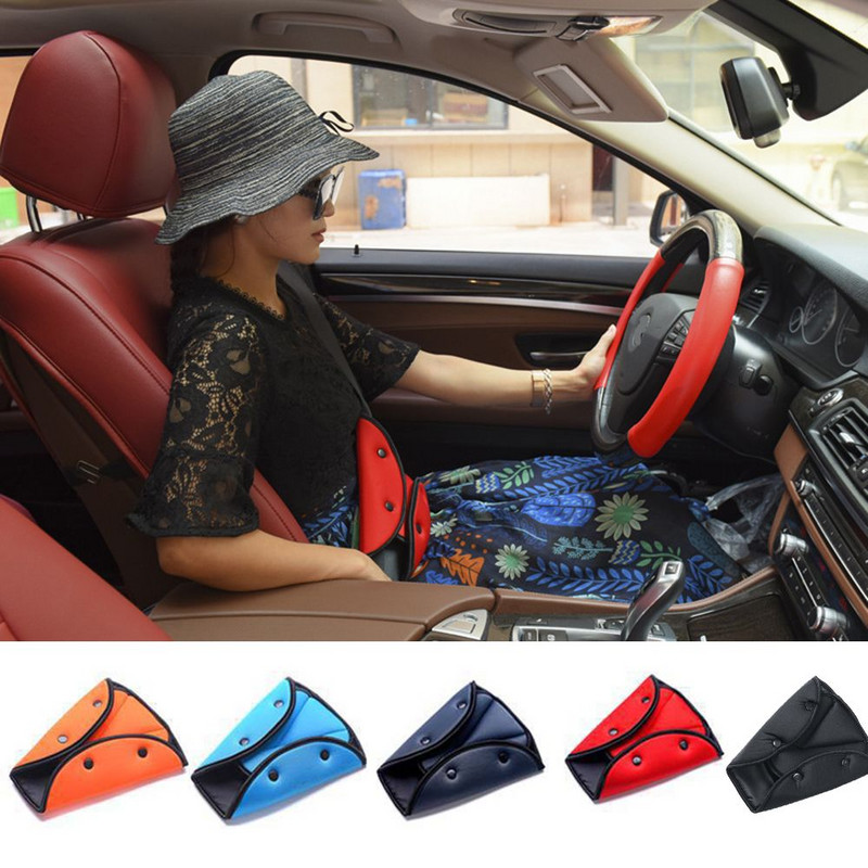 1PC Ζώνη ασφαλείας για παιδιά Τρίγωνο Fixer Ασφαλές κάλυμμα ζώνης ασφαλείας αυτοκινήτου Μαλακό ρυθμιζόμενο για προστασία λαιμού παιδιών Εσωτερικό αξεσουάρ αυτοκινήτου