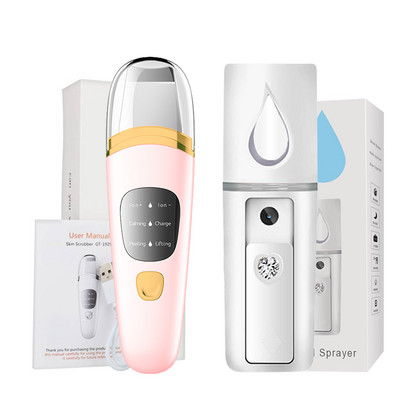 Ultragarsinis odos šveitiklis veido mentele Deep Clean + nešiojamasis veido garintuvas porų valiklis Joninis šveitimas nuo spuogų šveičiamasis šveitimas grožio priemonės