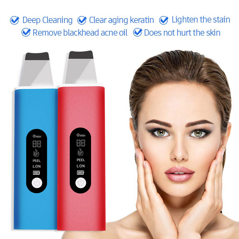 Ultrahangos Bőrradír Vibrációs Arc Spatula Mitesszer eltávolító Lapát Tiszta Kavitációs Peeling Arc Lifting Bőrápoló eszközök