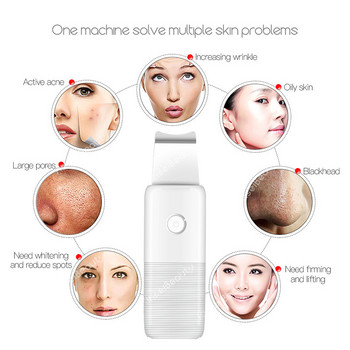 2021 New Ultrasonic Facial Skin Scrubber Removal Cleaner Spatula Face Lifting Massager Personal Skin Care Device