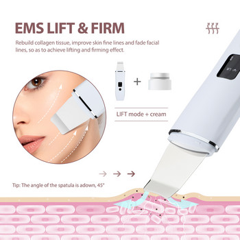 EMS Ultrasonic Skin Scrubber Peeling Shovel Microcurrent Ion Remover Acne Acne Face Deep Cleansing Face Lifting Devices
