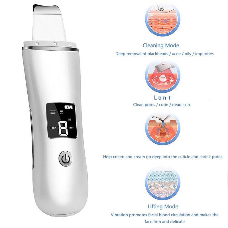 Ultragarsinis valymo aparatas odos šveitiklis veido stangrinantis vibracinis masažuoklis šveičiamasis veido grožis