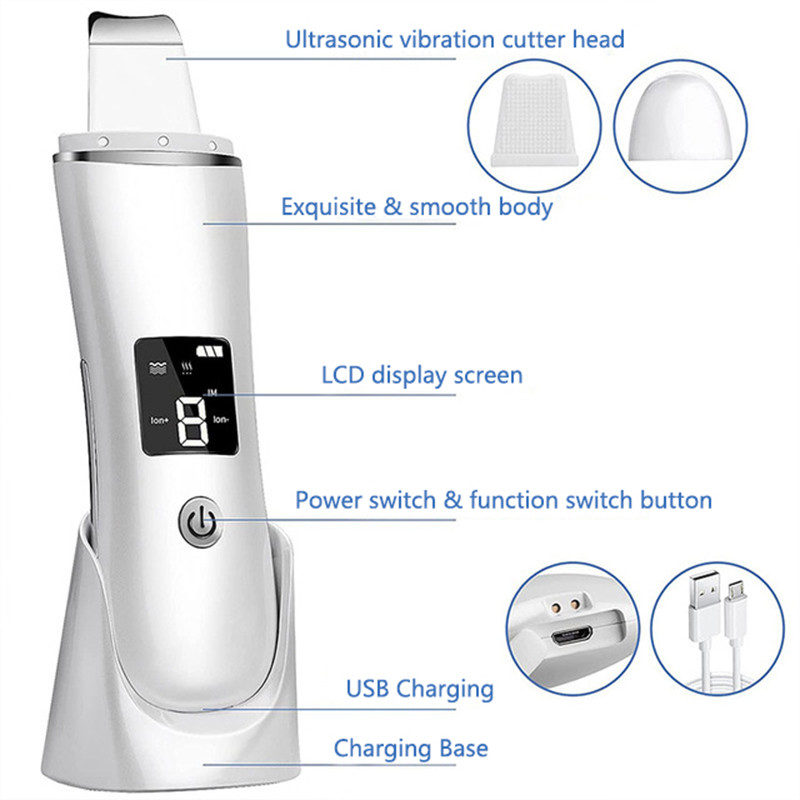 Ultragarsinis valymo aparatas odos šveitiklis veido stangrinantis vibracinis masažuoklis šveičiamasis veido grožis