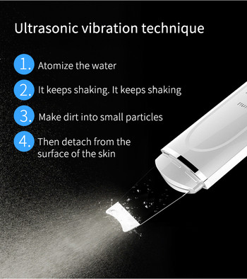 Ultrasonic Skin Scrubber Deep Face Cleaning Machine Remover Blackhead Peeling Shovel Facial Pore Cleaner Skin Care Face Cleaner