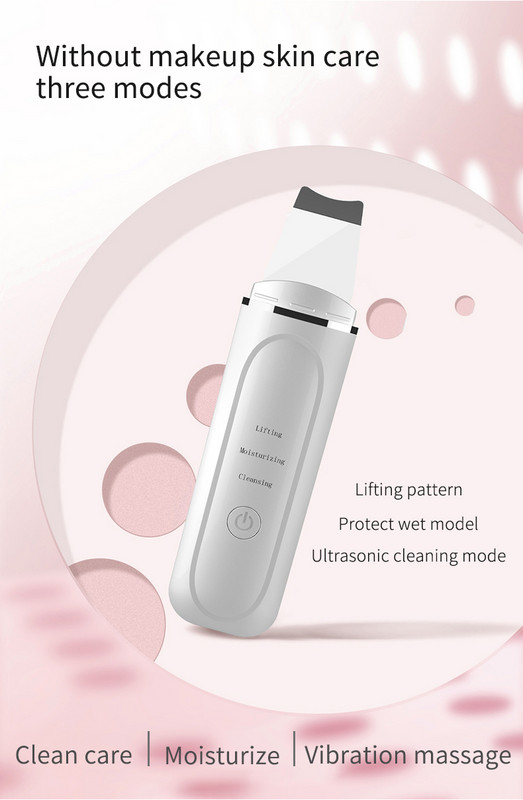 Ultrahangos bőrradír mély arctisztító gép mitesszer eltávolító peeling lapát arc pórustisztító bőrápoló arctisztító