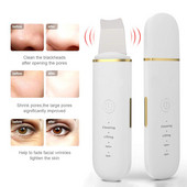Ultrahangos bőrradír vibrációs arc spatula mitesszer eltávolító arcradír lapát Tiszta kavitációs peeling arc lifting