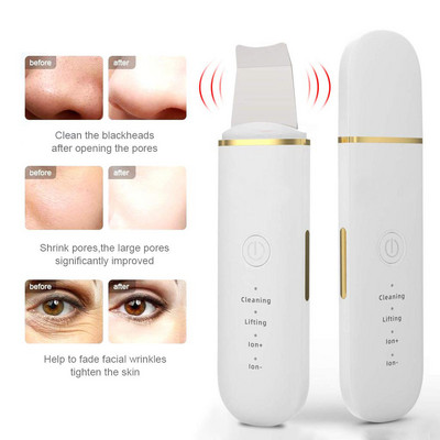 Scrubber cu ultrasunete pentru piele Spatulă cu vibrații pentru îndepărtarea punctelor negre Scrubber facial lopată Curățare cavitație Peeling Lifting facial