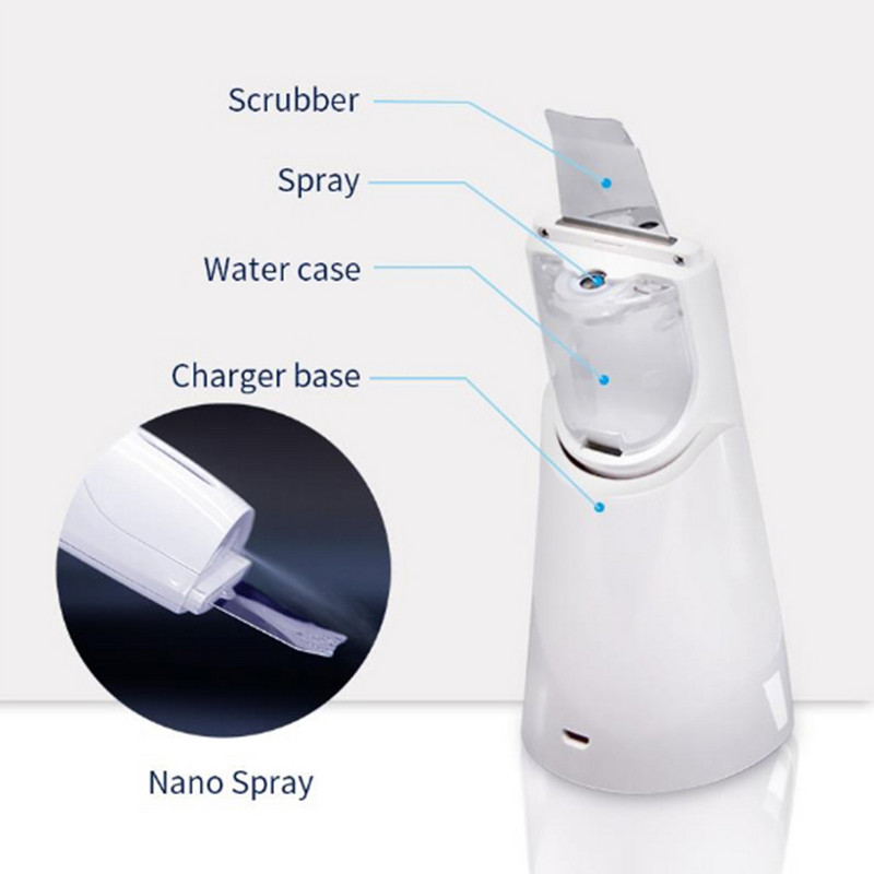 24 kHz-es arany ultrahangos bőrradír Nano Mist hidratáló pórustisztító készülékkel, arcradír peeling gép