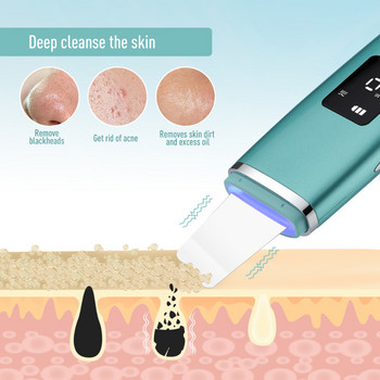 LCD Ултразвуков йонно почистващ Масаж на черни точки Препарат за почистване на кожата Ексфолираща лопата Препарат за почистване на порите на лицето Препарат за почистване на кожата Почистване на лицето