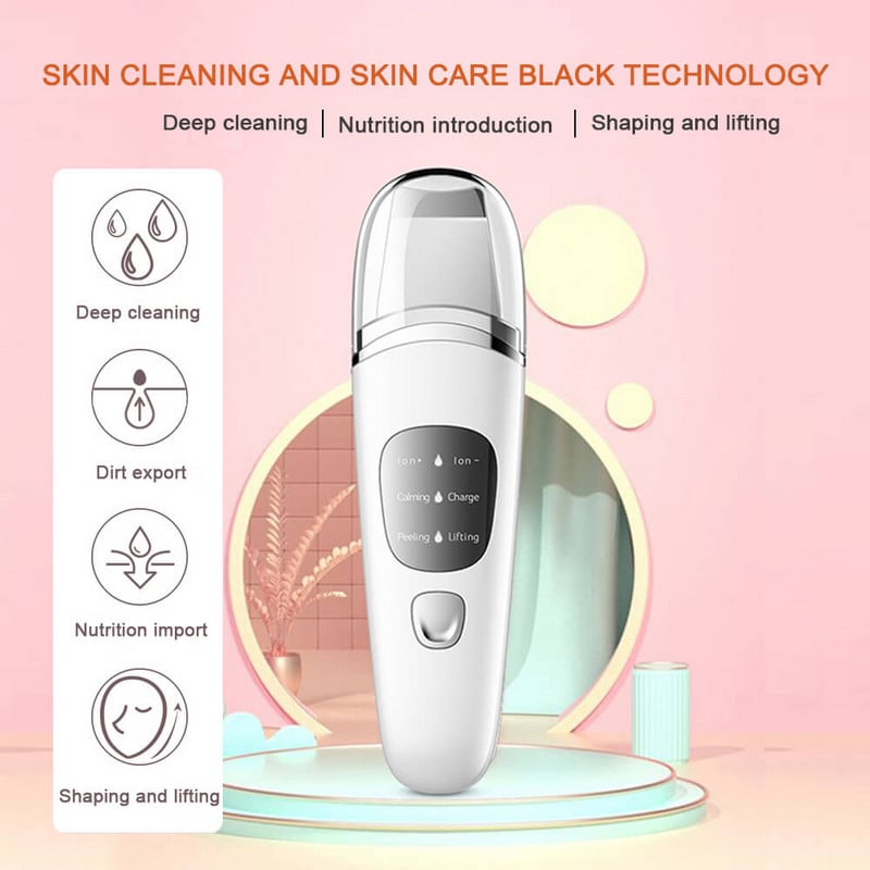 Ultrahangos arcbőrradír nagyfrekvenciás vibrációs arc spatula tisztítás pórusos szennyeződés eltávolítása mitesszer peeling lifting eszköz