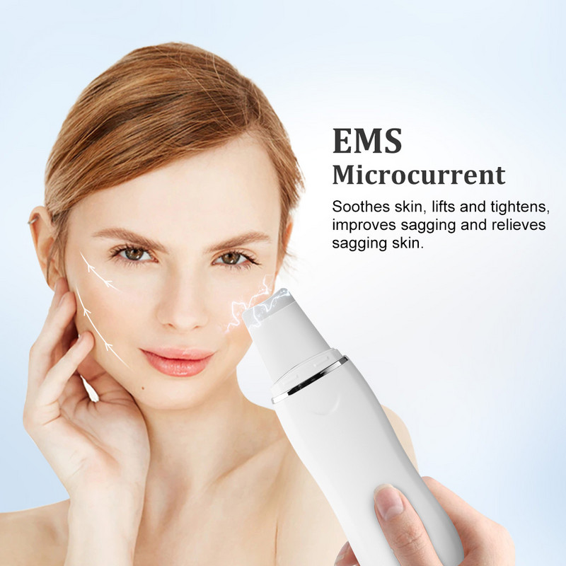 Vibrációs arc spatula ultrahangos bőrradír mitesszer eltávolító arcradír lapát Tiszta kavitációs peeling arc lifting