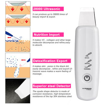 Ultrasonic Skin Scrubber Professional Face Cleaner Facial Cleanser Massager for Skin Scraping Purifier Μηχανή απολέπισης νερού