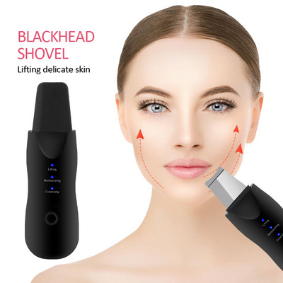 Új ultrahangos bőrradír Vibrációs arc spatula mitesszer eltávolító lapát Clean kavitációs peeling arc lifting bőrápoló