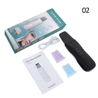 Új ultrahangos bőrradír Vibrációs arc spatula mitesszer eltávolító lapát Clean kavitációs peeling arc lifting bőrápoló