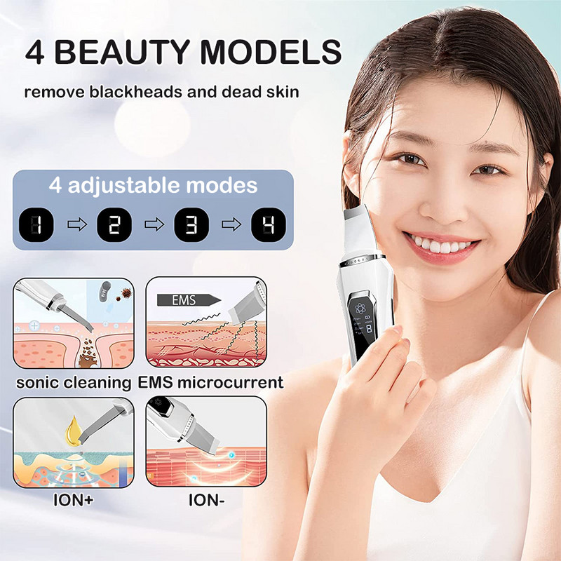 Arc ultrahangos tisztító mitesszer eltávolító akne pórusos arctisztító EMS Face Lift peeling lapát Ion ultrahangos bőrradír