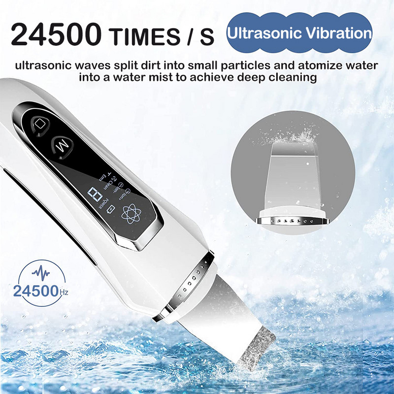 Arc ultrahangos tisztító mitesszer eltávolító akne pórusos arctisztító EMS Face Lift peeling lapát Ion ultrahangos bőrradír
