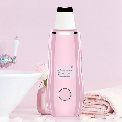 Ultrahangos bőrradír LCD képernyő Arctisztító Lifting Spatula Ion Akne Mitesszer eltávolító Peeling EMS Arcmasszázs