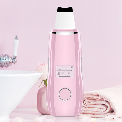 Ultrahangos bőrradír LCD képernyő Arctisztító Lifting Spatula Ion Akne Mitesszer eltávolító Peeling EMS Arcmasszázs