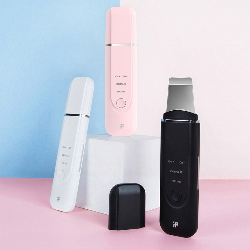 Υπερηχητικό Skin Skin Scrubber Spatula Cleaner Ion Acne Remover Blackhead Shovel Scrubber Beauty Device Face Lift Massager