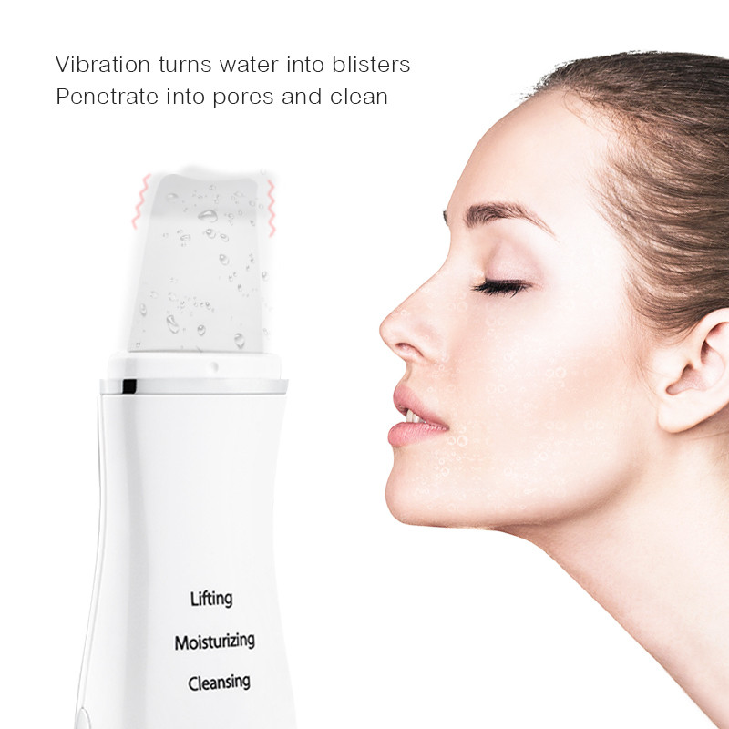 Ultrahangos bőrradír vibrációs arc spatula mitesszer eltávolító arcradír lapát Clean kavitációs peeling gép 45G