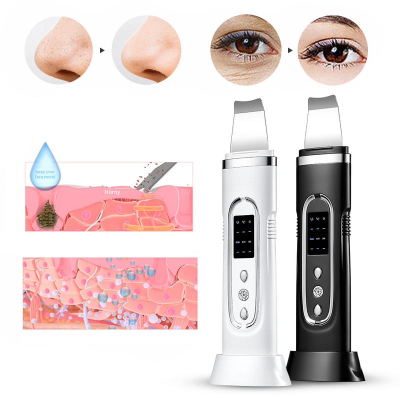 Ultrahangos bőrradír vibrációs arc spatula mitesszer eltávolító lapát Tiszta kavitációs peeling arc lifting