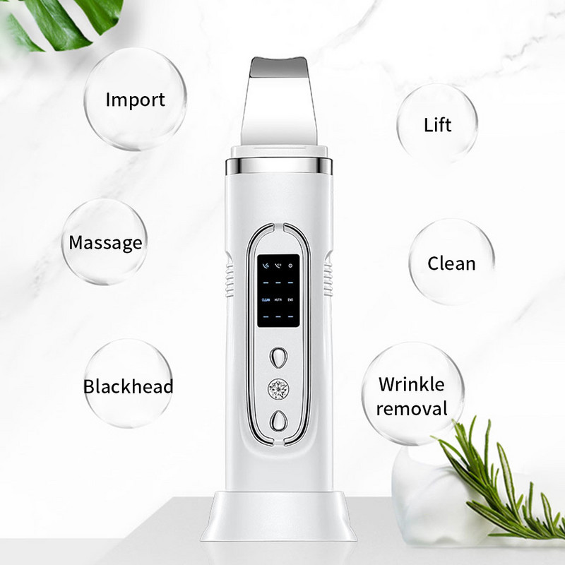 Ultrahangos bőrradír vibrációs arc spatula mitesszer eltávolító lapát Tiszta kavitációs peeling arc lifting
