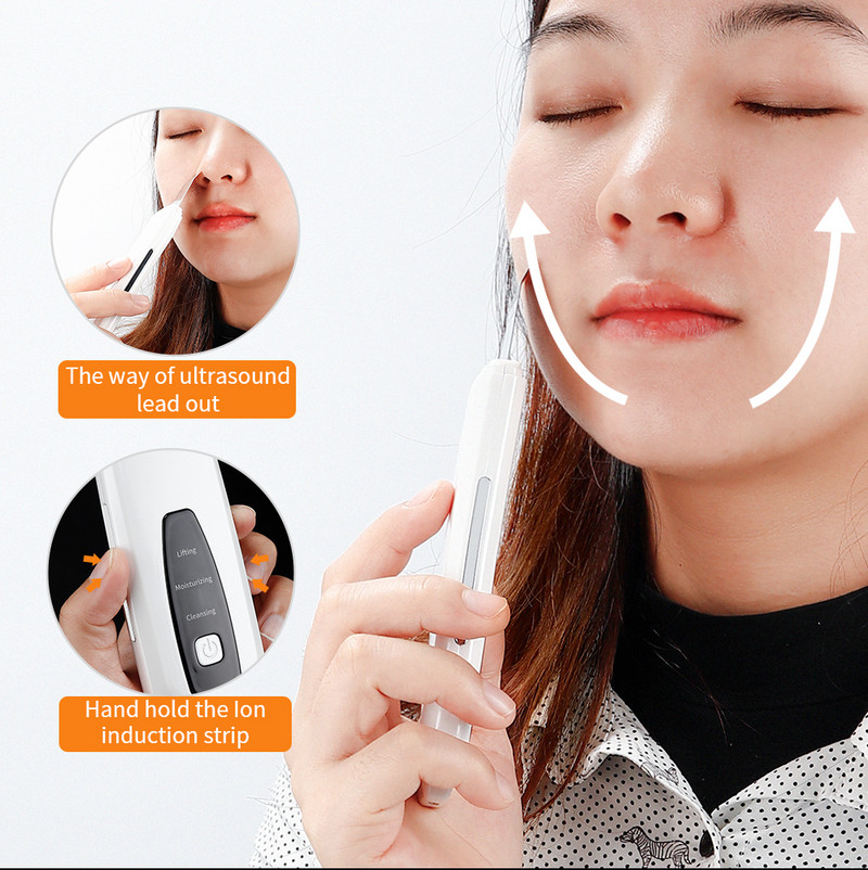 Ultrahangos bőrradír peeling mitesszer eltávolítása mély arctisztító gép arc lifting öregedésgátló arctisztító masszírozó