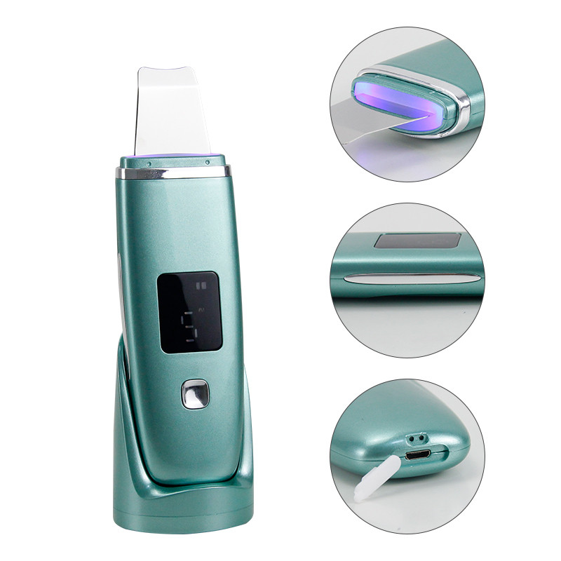Ultrahangos bőrradír vibrációs arc professzionális spatula mitesszer eltávolító lapát tisztító kavitációs peeling arc lifting