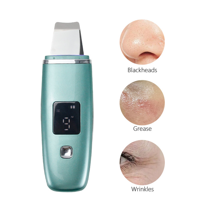 Ultrahangos bőrradír vibrációs arc professzionális spatula mitesszer eltávolító lapát tisztító kavitációs peeling arc lifting