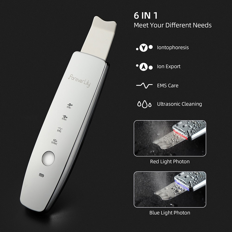 Ultrahangos Bőrradír Vibrációs Arc Spatula Mitesszer Ance eltávolító Arcradír Lapát Tiszta Kavitációs Peeling Face Lift