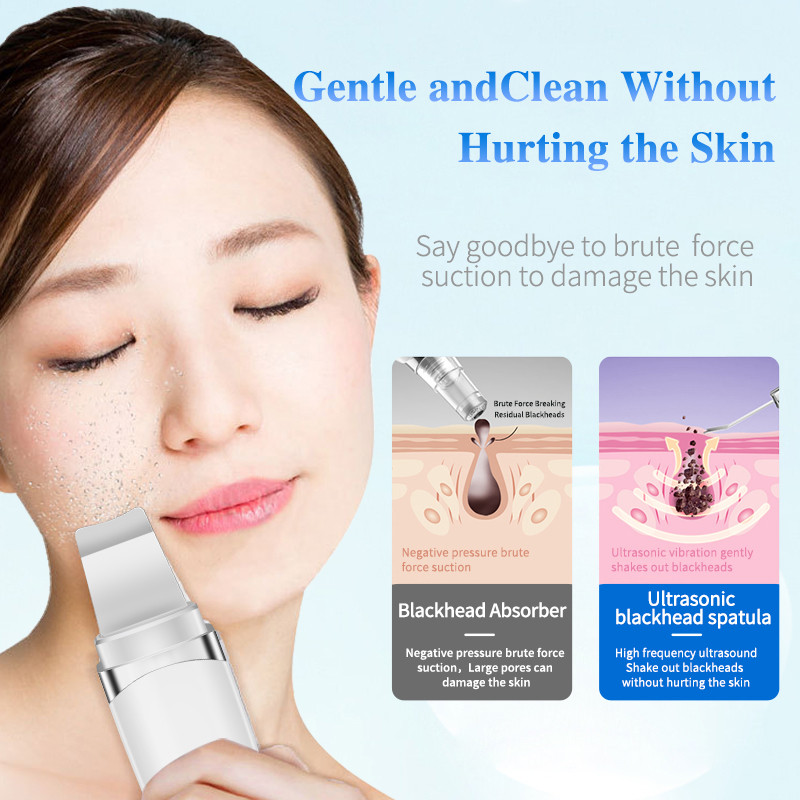 Beauty Blackhead Face Spatula Ultrahangos arctisztító Arcradír Beuty Care Skin Scrubber Ingyenes szállítás