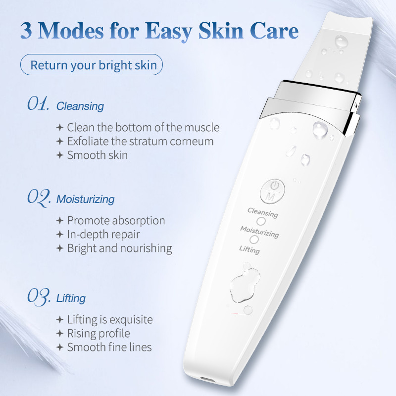 Beauty Blackhead Face Spatula Ultrahangos arctisztító Arcradír Beuty Care Skin Scrubber Ingyenes szállítás