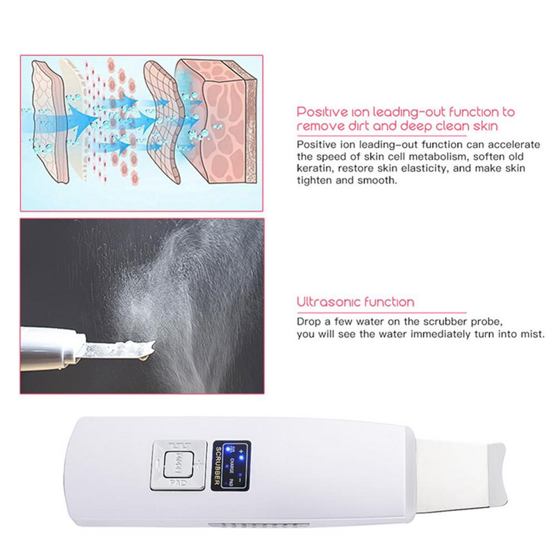 LINMEE Ultrasonic Deep Cleaning Face Machine Skin Scrubber Remove Dirt Blackhead Μειώνει τις ρυτίδες και τις κηλίδες Facial Lifting
