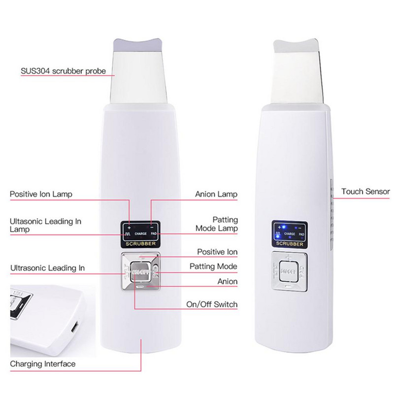 LINMEE Ultrasonic Deep Cleaning Face Machine Skin Scrubber Remove Dirt Blackhead Μειώνει τις ρυτίδες και τις κηλίδες Facial Lifting