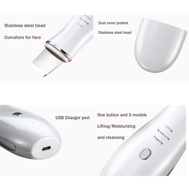 Επαγγελματικό υπερηχητικό καθαριστικό δέρματος προσώπου Deep Face Cleaning Face Scrubber Machine Demoval Facial Cleaner Tools