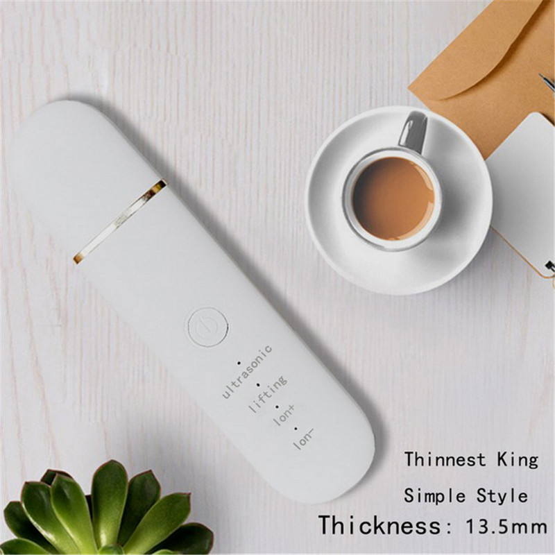 Beauty Kemei Face Cleaner Ultrasonic Skin Scrubber Usb Plug Remover Blackhead Facial Massager Προσώπου ακμή Skincare Peeling Cavitation