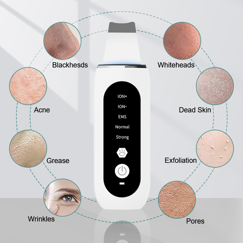 Ultrahangos bőrradír peeling mitesszer eltávolító mély arctisztító ultrahangos ionos ance pórustisztító arclapátos arctisztító