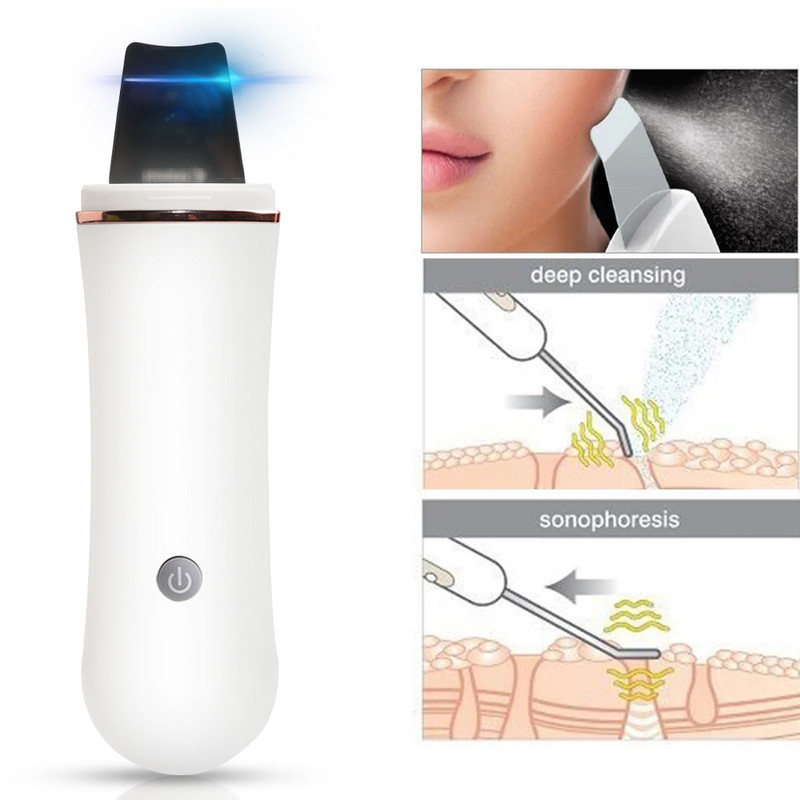 Υπερήχων Peeling Shovel Spatula Scrubber Ion Deep Facial Clean Removal Pore Cleaner Face Lift Beauty Machine